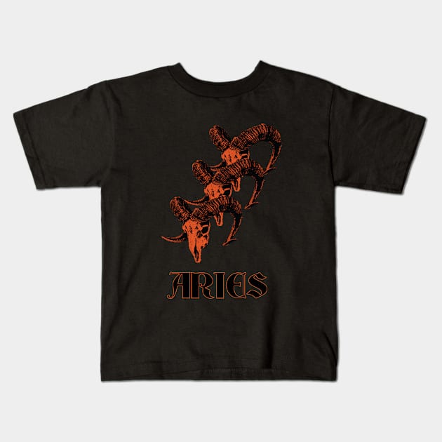 Aries Triple Descension Kids T-Shirt by HERMETICSUPPLY